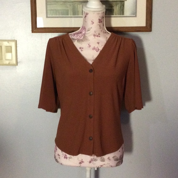 Monteau Tops - Monteau Rust Blouse
